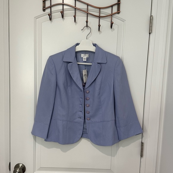 AnnTaylor LOFT Linen Jacket in Periwinkle Blue (8) - Picture 3 of 5